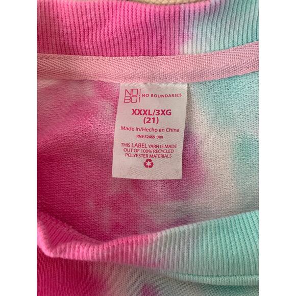 No Boundaries Juniors Hustle Multicolor Tie Die Pullover Shirt Sweatshirt NEW - Picture 7 of 11